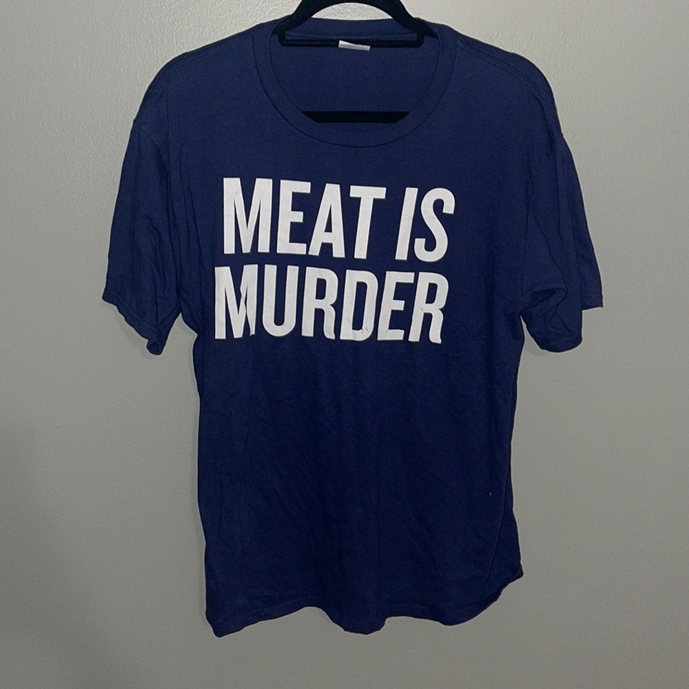 Navy “Meat is Murder” Shirt-Men’s